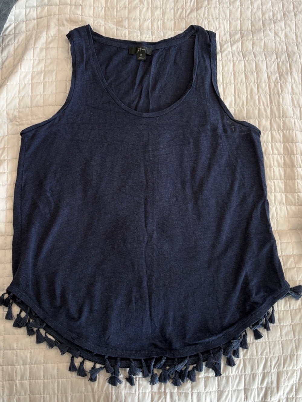 J.Crew Linen Tassel Tank